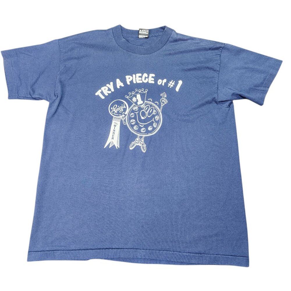 Vintage Luigi's Pizza "Try a Piece of #1" T-Shirt Size XL Single Stitch